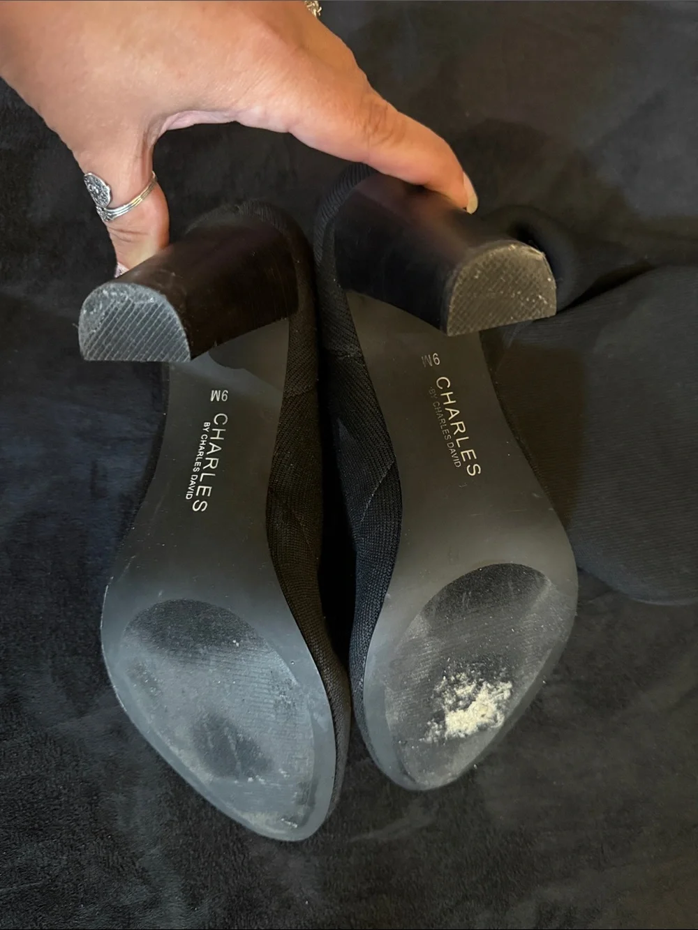 Charles By Charles David Black Over-the-Knee Stretch Block Heel Boots WORN ONCE